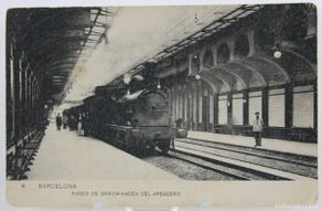 Postales: Barcelona. Paseo de Gracia - Andén del apeadero. Circulada. Samsol y Missé 4
